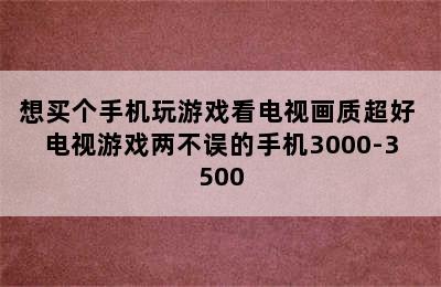 想买个手机玩游戏看电视画质超好 电视游戏两不误的手机3000-3500